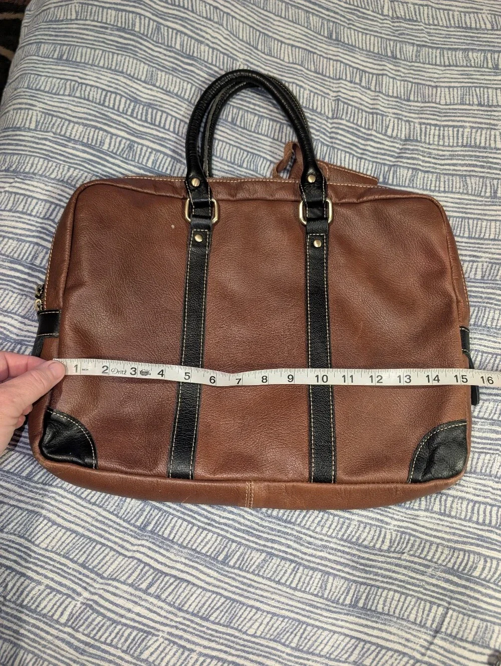 AmeriLeather Leather Messenger Bag Tobacco Brown Satchel Laptop Carrier Vintage